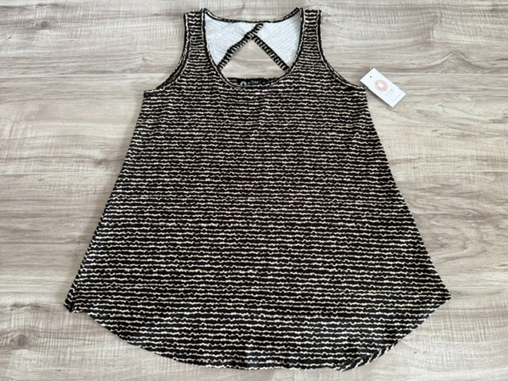 NWT A-Line Women's Triangle Black Tank Jaggered Sleeveless Top- Size XS